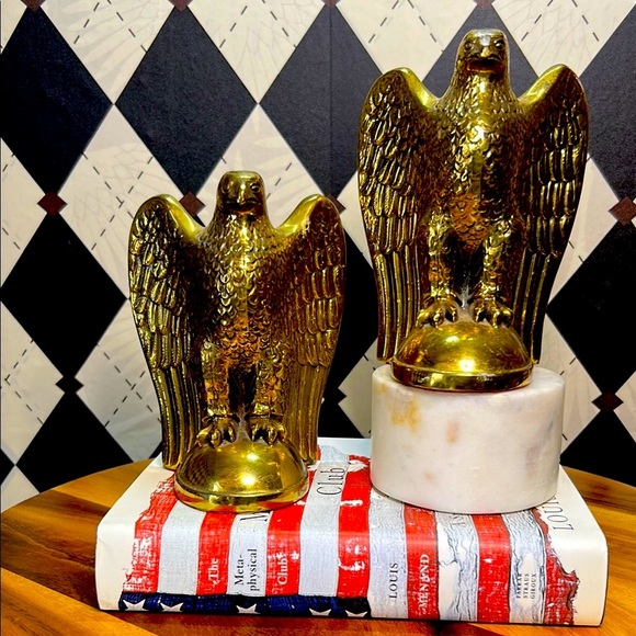 Vintage USA Solid Brass Bookends Soaring Eagle – Pair – 6+ lbs - Picture 9 of 16